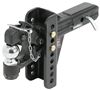 adjustable ball mount drop - 6 inch rise 5 curt pintle hook with 2-5/16 2-1/2 hitches 20 000 lbs