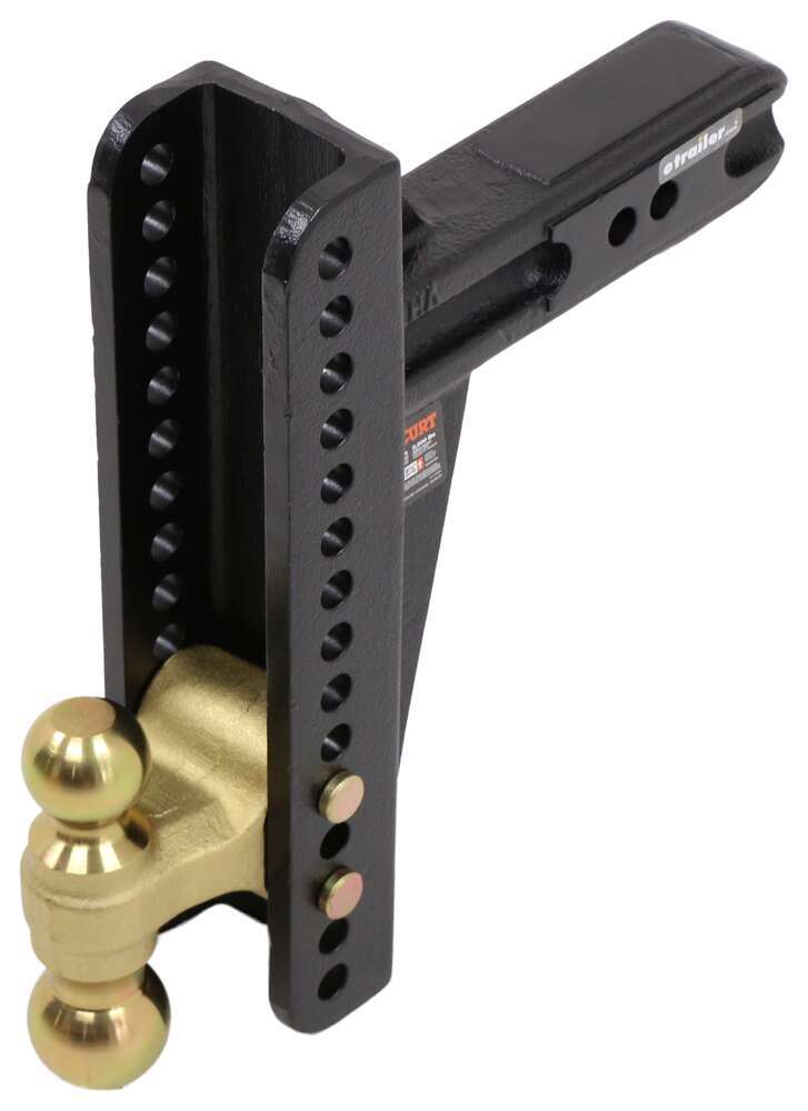 Curt Adjustable 2-Ball Channel Mount - 2-1/2" Hitch - 10-3/8" Drop, 8-7/8" Rise - 20K - C45927