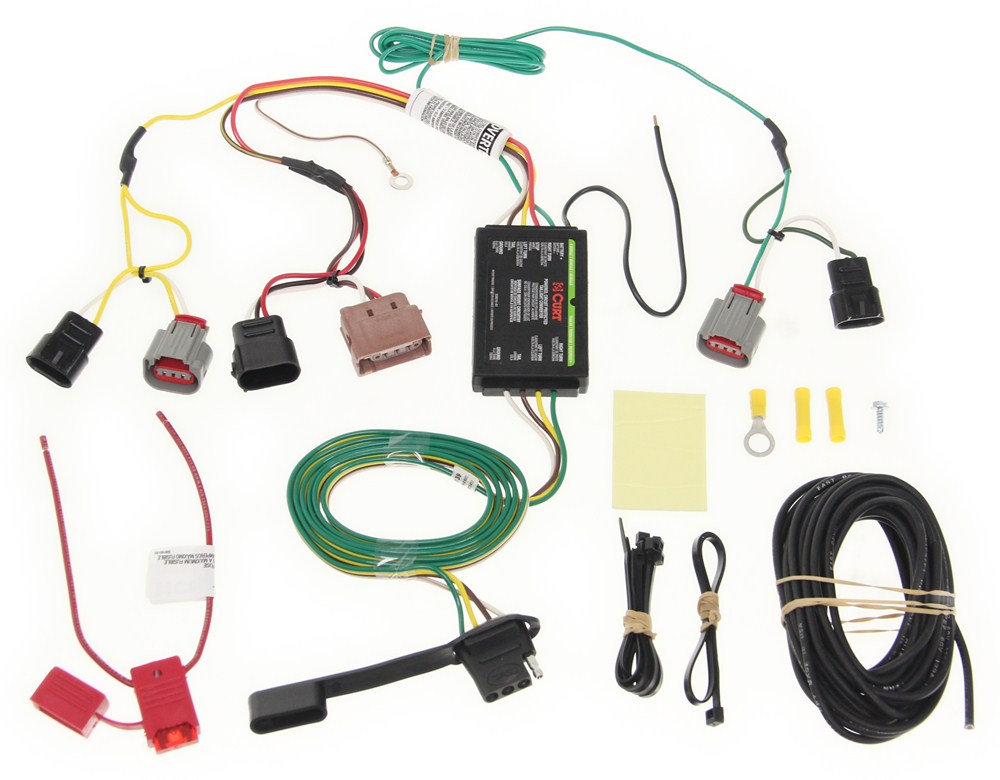 Curt T-Connector Vehicle Wiring Harness with 4-Pole Flat Trailer ...