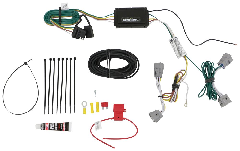 Curt T-Connector Vehicle Wiring Harness with 4-Pole Flat Trailer Connector - C56208