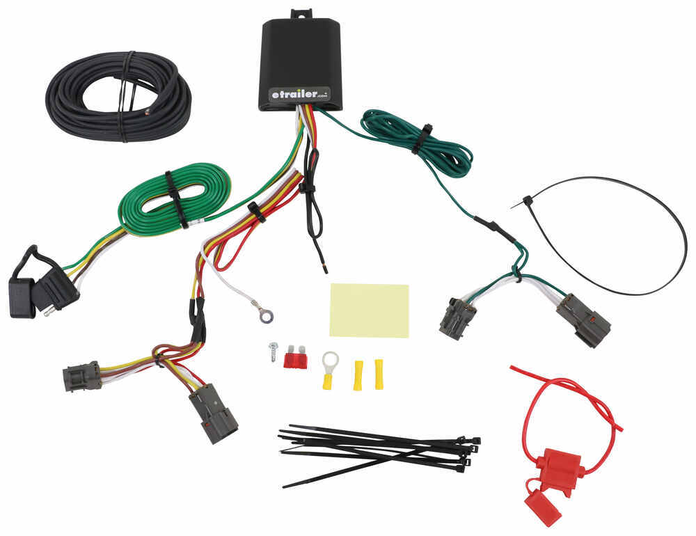 Curt T-Connector Vehicle Wiring Harness with 4-Pole Flat Trailer Connector - C56348
