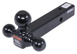 Curt Multi-Ball Mount for 2" Hitches - Hollow, Black Powder Coated Shank - Black Balls - C62KR