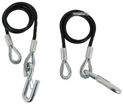 Curt Single Hook, Coiled Safety Cables with S-Hooks - 42" Long - 7,500 lbs - Qty 2 - C80176