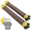 drain hoses 20 feet long camco revolution rv sewer hose kit w/ swivel fittings and storage caps - brown 10'