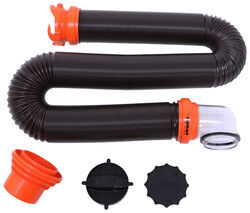 Camco RhinoFLEX RV Sewer Hose w Swivel Fittings, 4-in-1 Adapter, and Storage Caps - 15' Long - CAM39761