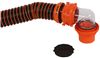 drain hoses 15 feet long camco rhinoextreme rv sewer hose w swivel fittings 4-in-1 adapter and caps - black 15'