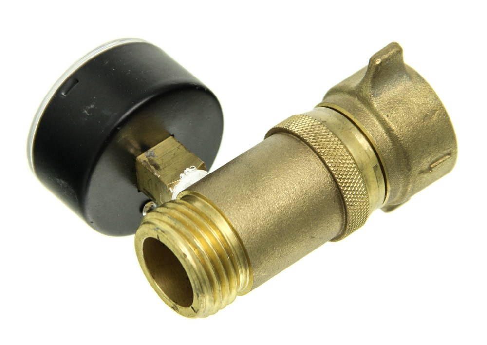 CAMCO 40064 Brass RV Water Pressure Regulator with Guage