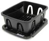 Camco Mini Dish Drainer with Tray for RV Kitchens - 11-11/16" Long x 9-1/2" Wide - Black Black CAM43512