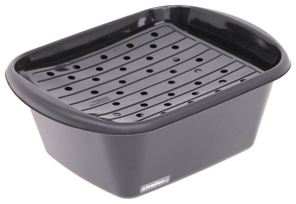 Camco 43518 Sink Kit - w/Dish Drainer, Dish Pan & Sink Mat, Black