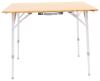 free-standing table 31-2/5l x 23-3/4w inch camco bamboo folding with telescoping legs - 18 to 26