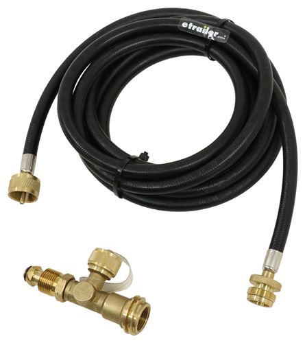 Camco Brass Propane Tee w/ 3 Ports and 12' Long Extension Hose Camco ...