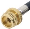 hoses tees pol - male 1 inch-20 female camco brass propane tee w/ 4 ports 5' long supply hose and 12' extension