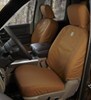 60/40 split bench fold down center console covercraft carhartt seatsaver custom seat covers - front brown