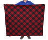 buffalo plaid camp casual throw blanket - 4' 2 inch long x 5' wide and black
