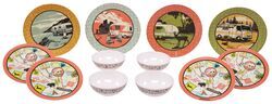 Camp Casual Plastic Camping Dishes - Qty 12 - Multicolor