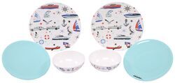 Camp Casual Melamine Camping Dinnerware Set - 6 Pieces - Marine Theme - CC68RW