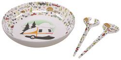 Camp Casual Serving Bowl and Serving Utensils - Retro RV Graphics