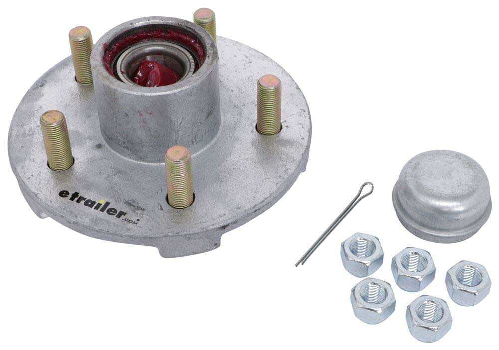 CE Smith Trailer Idler Hub Assembly w/ Case for 3.5K Axles - 5 on 4-1/2 - Galvanized - Pre-Greased - CE13515