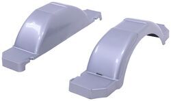 CE Smith Single Axle Trailer Fenders w/ Top and Side Steps - Gray Plastic - 12" Wheels - Qty 2 - CE19502-2