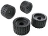 5 inch diameter ce smith ribbed wobble rollers for boat trailers - rubber 3/4 and 1-1/8 shafts qty 4