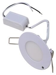 12V RV LED Puck Light - Recessed - 3-1/4" Diameter - White Housing - CE29FR