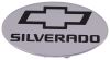 Chevrolet Silverado Logo Trailer Hitch Receiver Cover - 2" Hitches - Black and Chrome Standard CHSHC-12