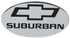 Chevrolet Suburban Logo Trailer Hitch Receiver Cover - 2" Hitches - Black and Chrome Oval CHTHC-12