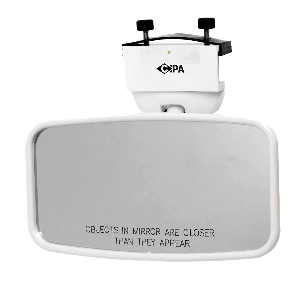CIPA Concept II Rearview Boat Mirror - Convex Glass - Windshield Mount - 8" x 4" - White Clamp-On CM11071