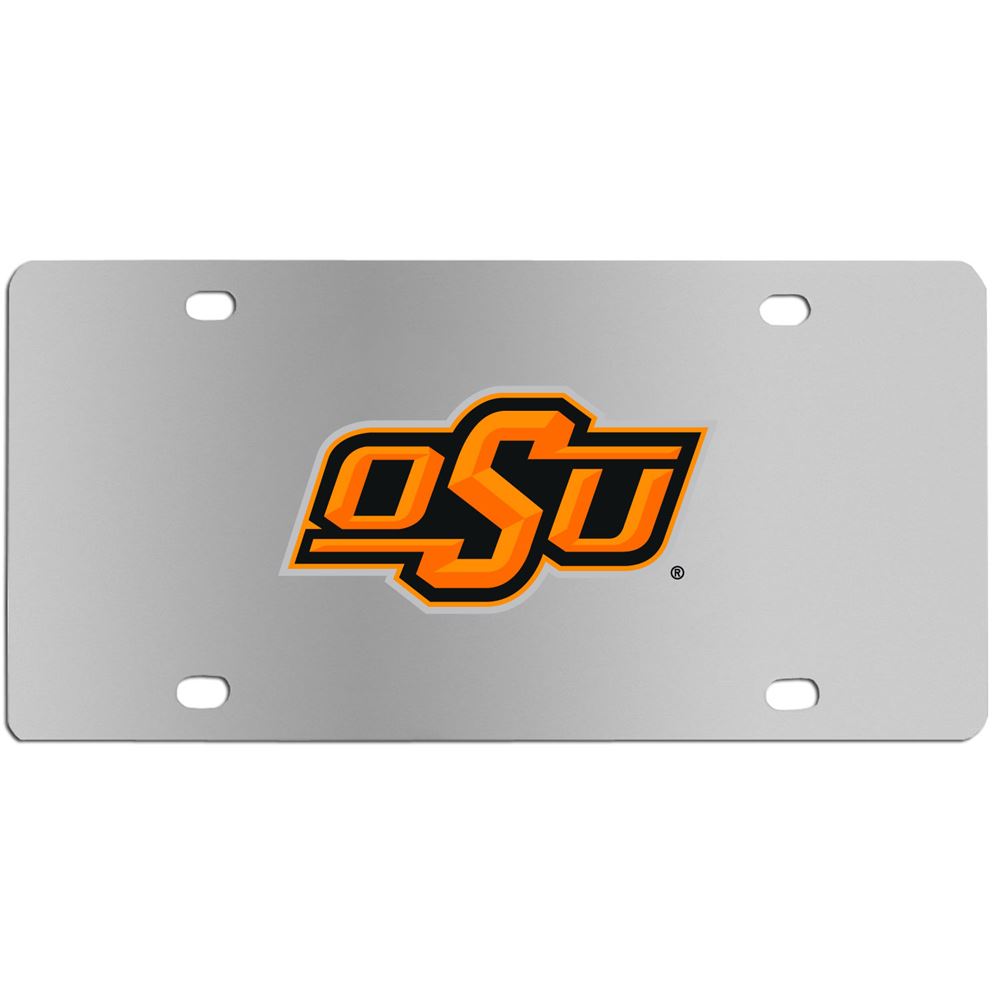 Oklahoma State Cowboys License Plate - Polished Stainless Steel ...