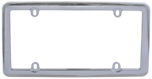 Nouveau License Plate Frame w/ Fastener Caps - Chrome Cruiser License ...