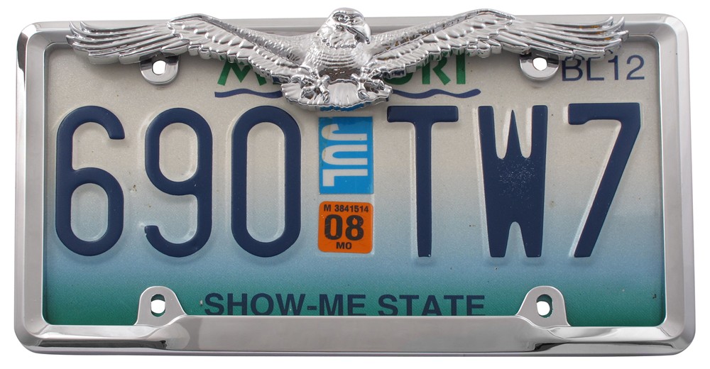 Eagle License Plate Frame - Chrome Cruiser License Plates and 