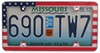 USA Flag License Plate Frame - Red, White, Blue and Chrome Plastic CR23003