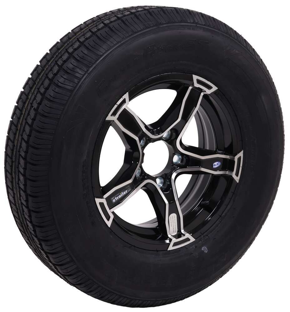 Castle Rock ST205/75R14 Radial Tire w/ 14" Liger Aluminum Wheel - 5 on 4-1/2 - LR C - Black - CR39ZR