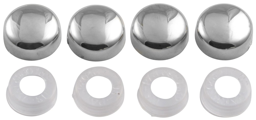 Fastener Caps for License Plates and License Plate Frames Chrome Qty 4 Cruiser Accessories