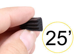 Rectangle Rubber Ribbed Seal for RV and Trailer Doors - Stick On - 25' Long x 3/8" Wide - CS22FR