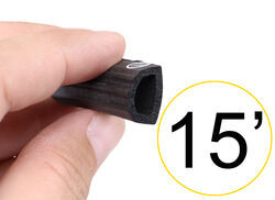 Rubber Ribbed Hollow Bulb Seal for RV Entry Door - Stick On - 15' Long x 3/8" Tall - CS34VR