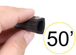 Rubber Ribbed Hollow Bulb Seal for RV Entry Door - Stick On - 50' Long x 3/8" Tall - CS44VR