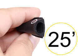 Rubber Hollow Bulb Seal for RV and Trailer Door - Stick On - 25' Long x 3/8" Tall - CS55FR