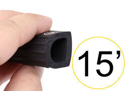 Rubber Ribbed Hollow Bulb Seal for RV Slide Out - Stick On - 15' Long x 1" Tall - CS75FR