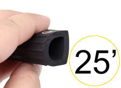 Rubber Ribbed Hollow Bulb Seal for RV Slide Out - Stick On - 25' Long x 1" Tall - CS85FR