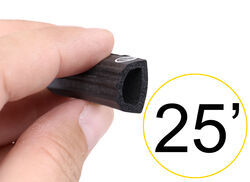 Rubber Ribbed Hollow Bulb Seal for RV Entry Door - Stick On - 25' Long x 3/8" Tall - CS94VR