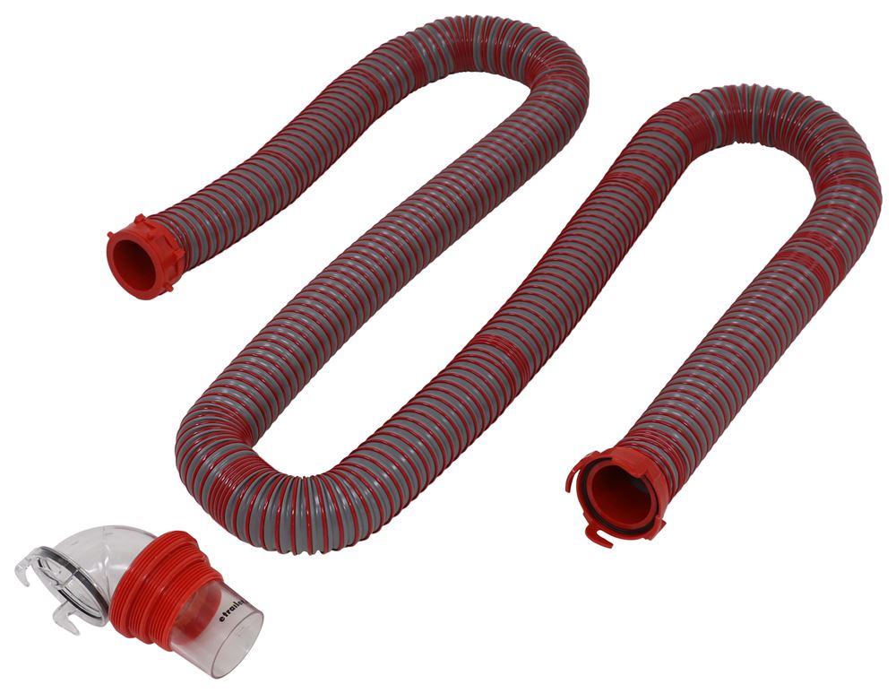 Viper RV Sewer Hose w/ Swivel Fittings and 4-in-1 Clear Elbow Adapter - 15' Long 25 Mil - Extra Thick D04-0450