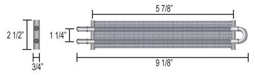 Derale Dyno-Cool Tube-Fin Power Steering Cooler - 9-1/8