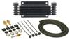 standard mount derale series 9000 plate-fin transmission cooler kit w/ npt inlets - class i -extra efficient