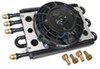 standard mount derale econo-cool combo engine and transmission cooler assembly w/ fan -8 an inlets