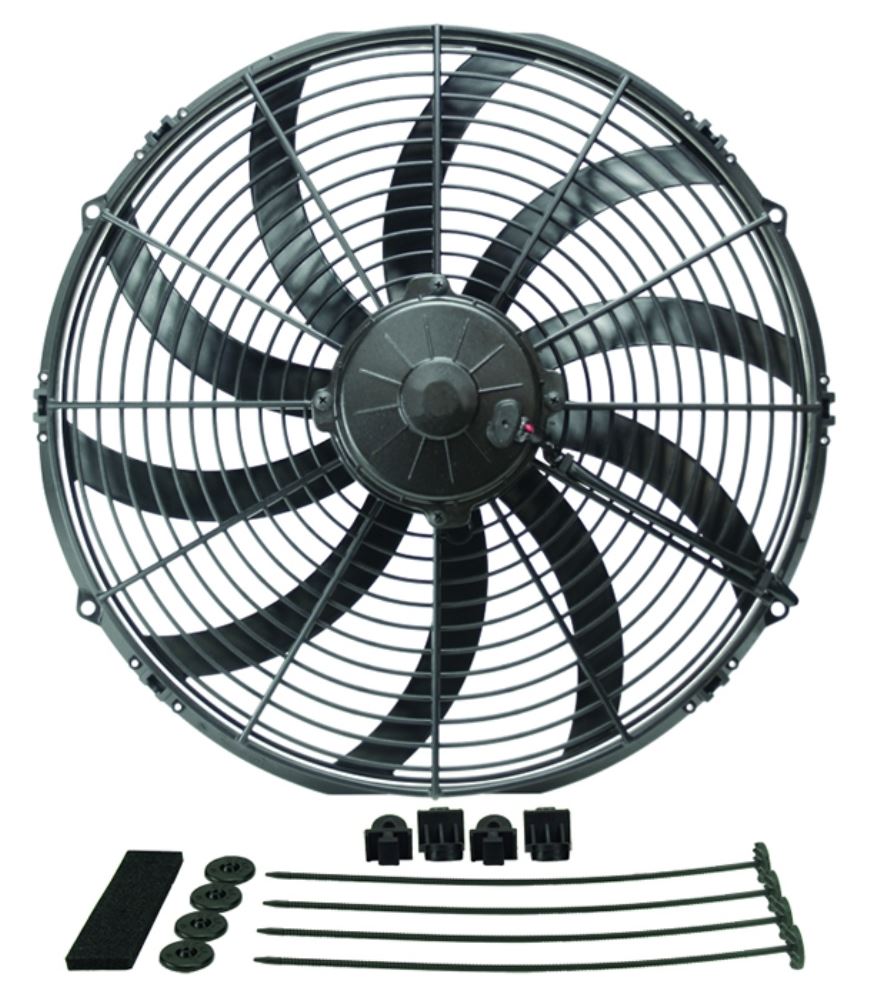 Derale 16" High-Output, Extreme Curved-Blade Electric Fan - 2,024 CFM