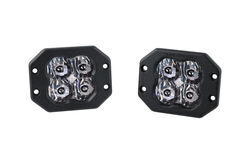 Diode Dynamics SS3 Sport LED Pod Light w/ Flush Mount - Driving - 2,262 L - 3" Cube - Qty 2 - DDY73JR