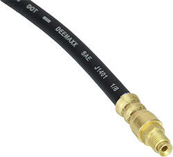 DeeMaxx Hydraulic Brake Line - Rubber - 3/16" Brass Male Inverted Flares - 1' Long - DE56GR