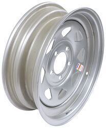 Dexstar Steel Spoke Trailer Wheel - 15" x 5" Rim - 5 on 4-1/2 - Silver Powder Coat - DEX34FR