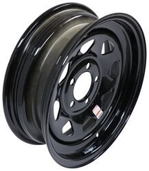 Dexstar Steel Spoke Trailer Wheel - 15" x 5" Rim - 5 on 4-1/2 - Black Powder Coat - DEX54FR